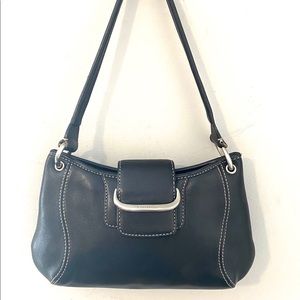 Cole Haan Small Black Leather Handbag, EUC